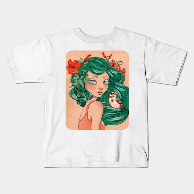 The Lark and the Lilies Kids T-Shirt by LeaBarozzi